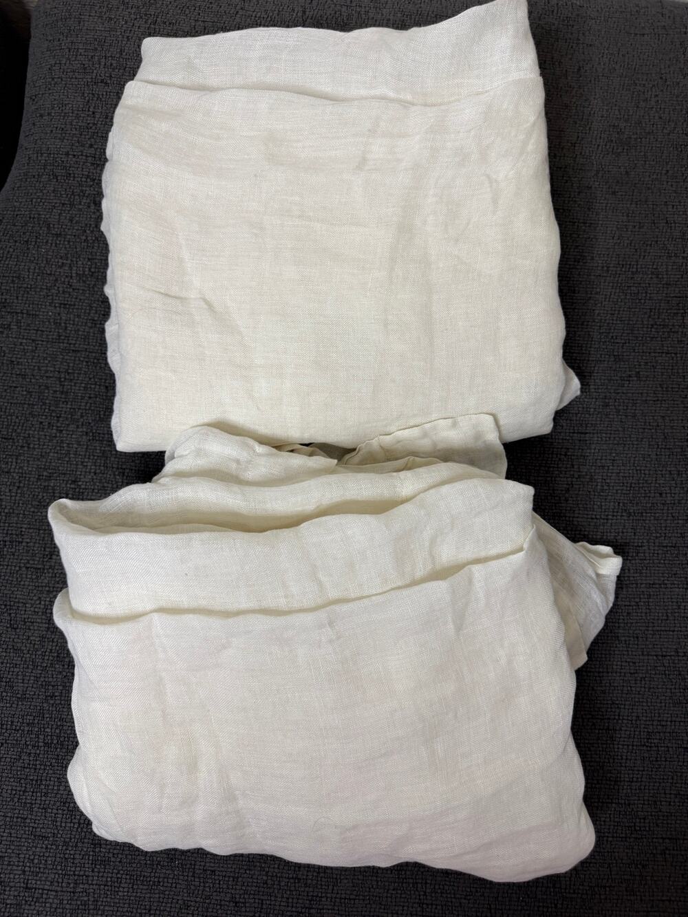 Restoration Hardware Masters of Linen 100% Belgian Linen Curtains 50x108 2 Pcs